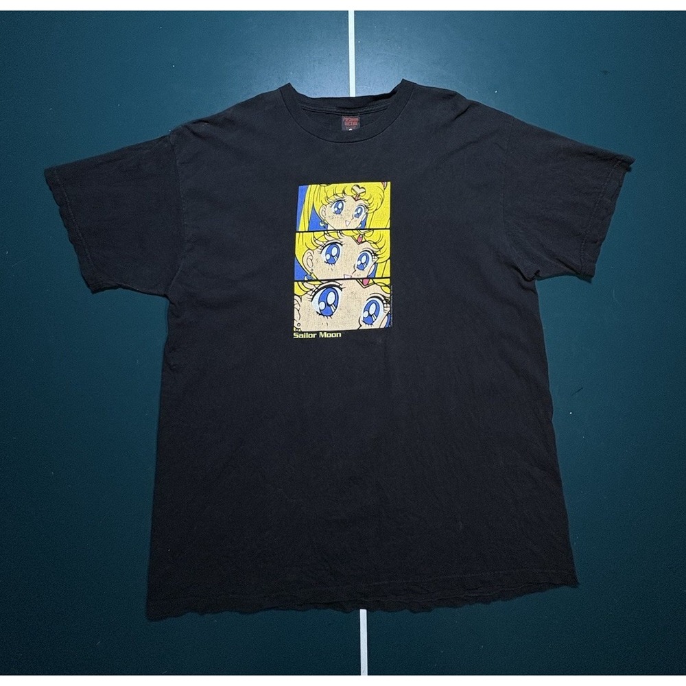 Vintage Sailor Moon Eyes Panel T Shirt Men's XL Fashion Victim 1998 Rare‎ 24x31